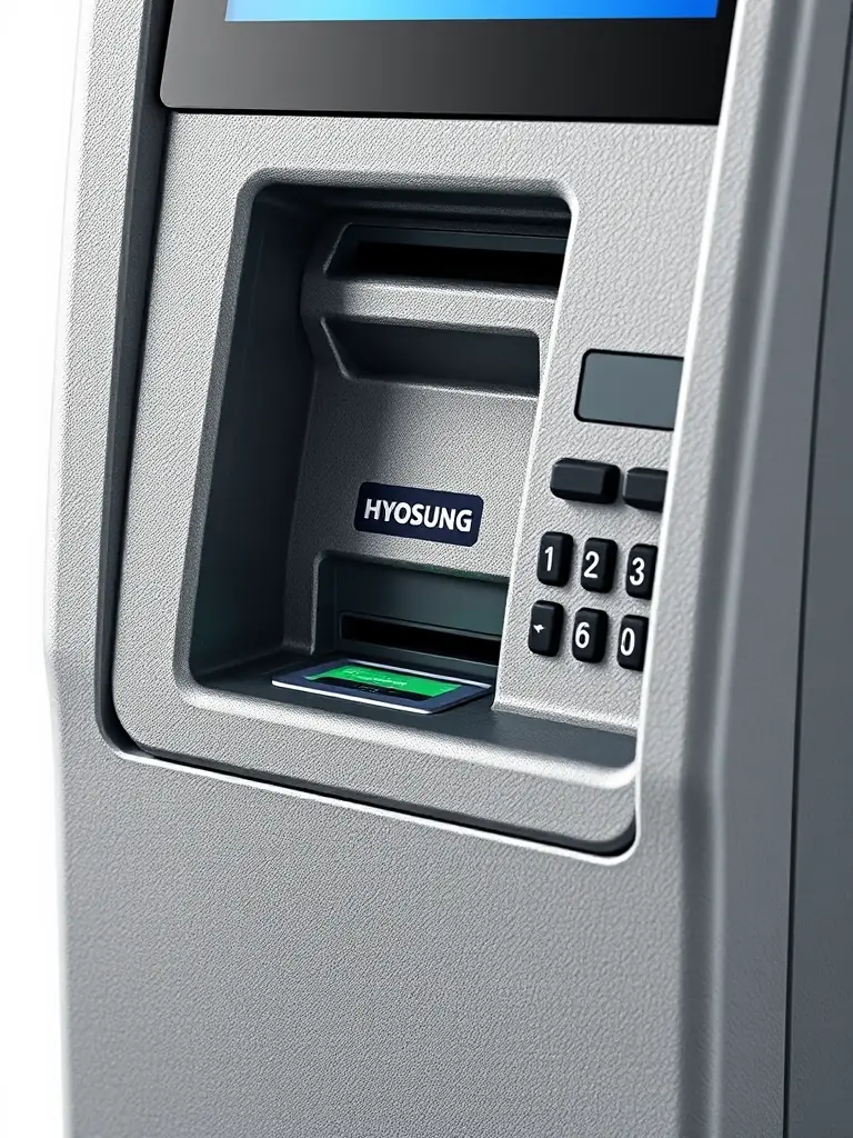 A detailed image of the Hyosung Halo 2 ATM, highlighting its compact design and essential features that make it a budget-friendly option for commercial businesses.