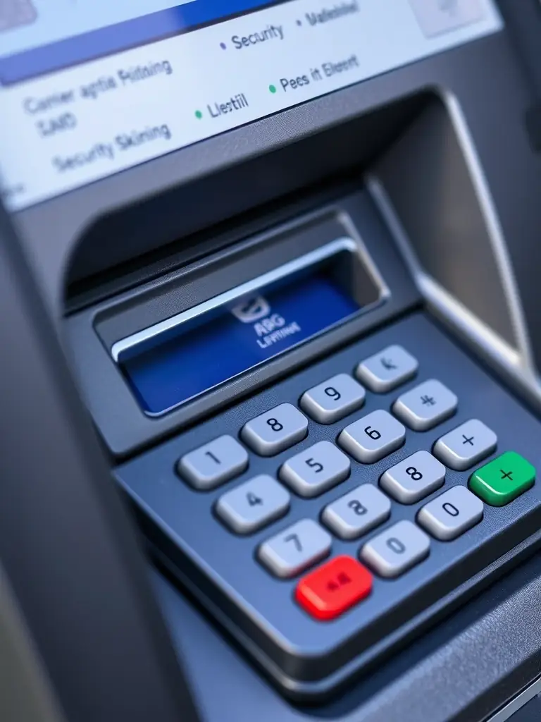 A close-up of the GRG Banking ATM-3000's card reader and keypad, emphasizing its enhanced security features and multi-functional capabilities for commercial use.
